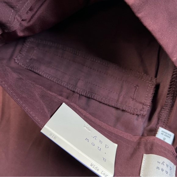 A New Day Wide Leg Pants Brown High Rise Loose Hip & Thigh NEW Women's 8R - Picture 8 of 13